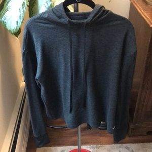 GAP Fit Brushed Tech Jersey Lightweight Sweatshirt Hoodie Crossover Back